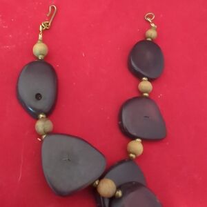 Hand-carved Wooden Elephant Necklace With Tague Nut Beans